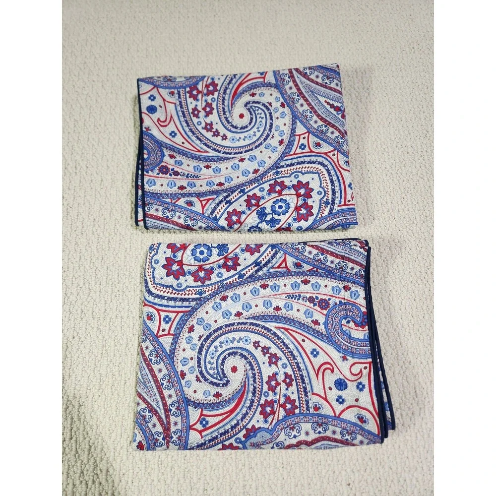 American Living Ralph Lauren Bay Harbour 2 Pillow Shams King Paisley‎ Patriotic